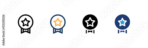 Award icon set multiple style collection. Vector illustration.