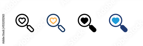 Search icon set multiple style collection. Vector illustration.