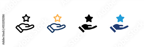 Review icon set multiple style collection. Vector illustration.