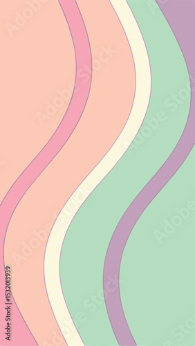 Pastel colored wavy lines abstract background design suitable for various creative projects