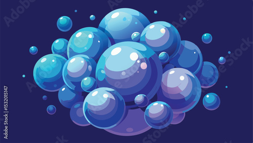 Abstract blue bubble cluster vector illustration suitable for various design projects