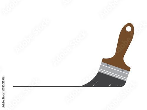 Cartoon paintbrush or paint brushes with brush stroke. paintbrush color icon. Color gray paint brush logo. Carpentry tools.