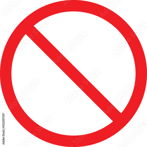 red no sign vector isloated on a white background