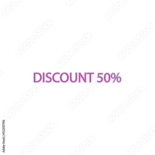 Vector illustration of 50% off 50% off the original price of a product or service