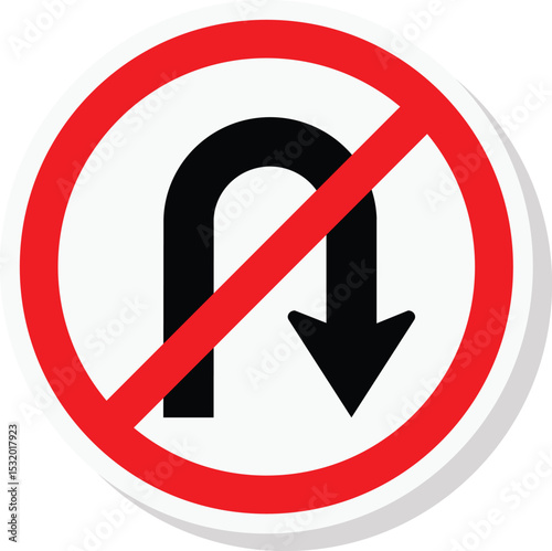 u turn right sign vector isloated on a white background