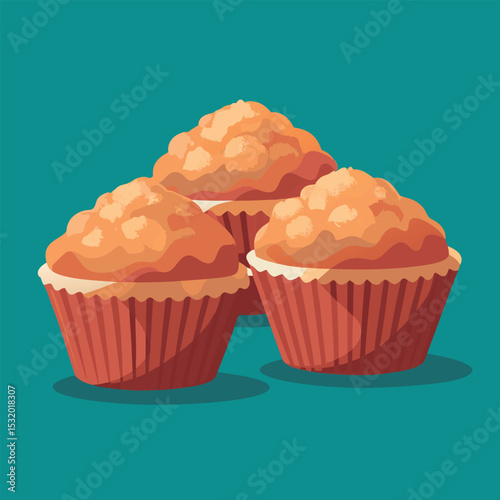 Delicious muffins in a stack.