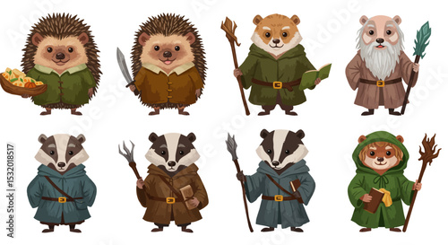 Cute Animal Cartoon Characters.