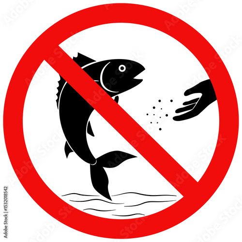 Please do not feed the fish vector sign isolated on white bakground. vector illustration design.