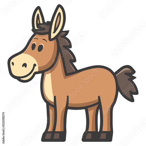 donkey, animal, vector, transparent background, creature, equus asinus, farm, mammal, isolated, nature, cute, mane, wildlife
