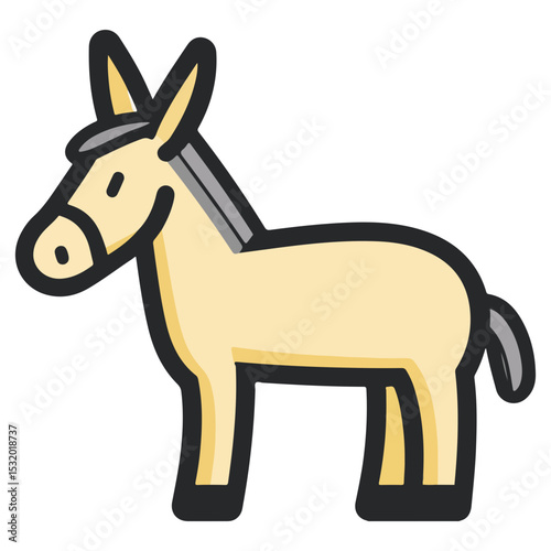 donkey, animal, vector, transparent background, creature, equus asinus, farm, mammal, isolated, nature, cute, mane, wildlife