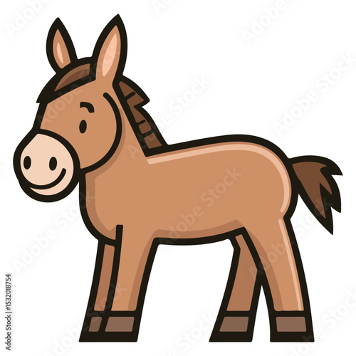 donkey, animal, vector, transparent background, creature, equus asinus, farm, mammal, isolated, nature, cute, mane, wildlife