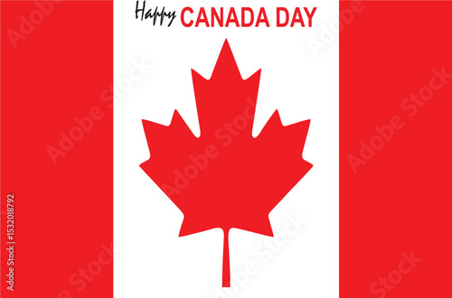 Happy Canada Day. Canadian flag featuring the iconic maple leaf emblem. The flag symbolizes unity and the spirit of the nation. EPS 10.