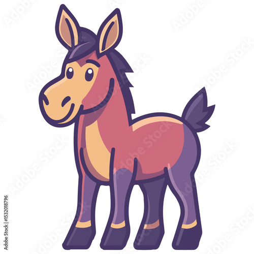 donkey, animal, vector, transparent background, creature, equus asinus, farm, mammal, isolated, nature, cute, mane, wildlife