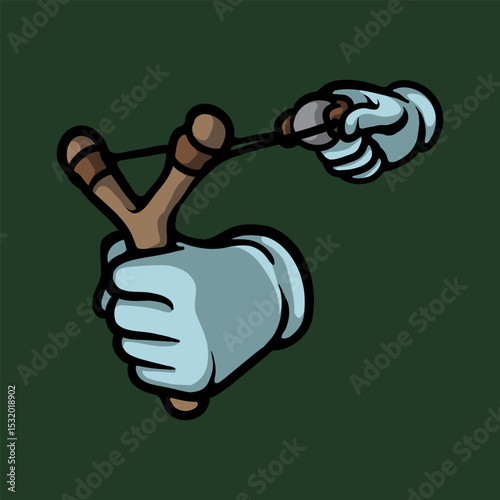 Catapult cartoon vector illustration