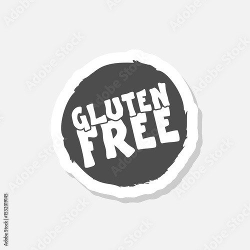Gluten free circle icon sticker isolated on gray background