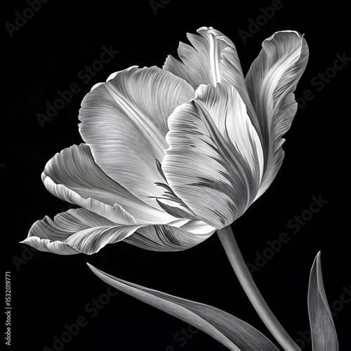 black and white tulip