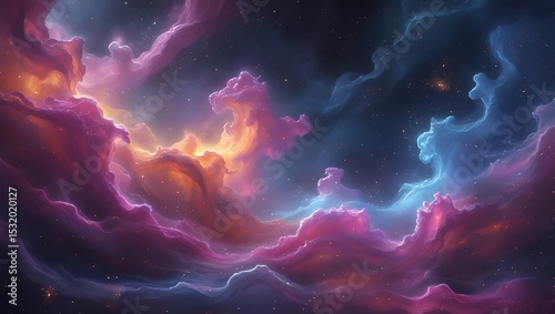 Cosmic nebula cloudscape fantasy art