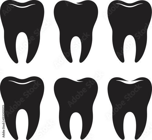 dental silhouette isolated on white background