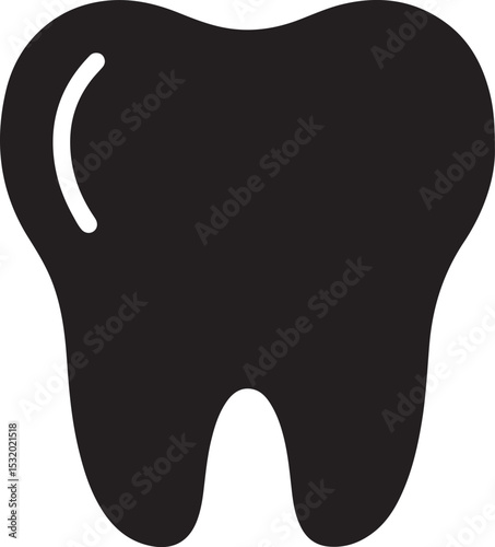 Tooth icon, Teeth cleaning, Tooth silhouette vector, healthy tooth icon vector illustration