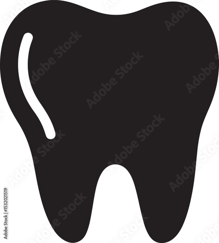 Tooth icon, Teeth cleaning, Tooth silhouette vector, healthy tooth icon vector illustration