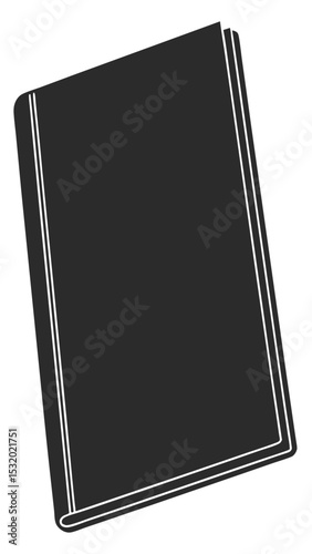 Vector illustration of a black book with transparent background design