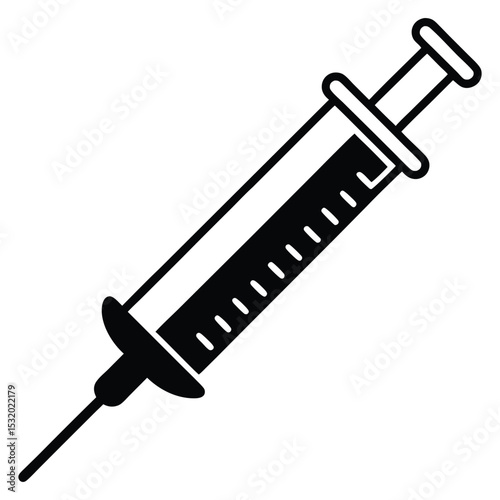 Medical Syringe Icon Healthcare Injection Illustration