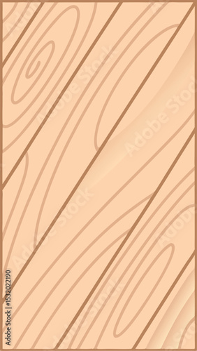 Vector illustration of a wooden texture with realistic grain and diagonal lines