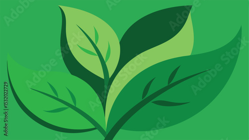 Vector illustration of green leaves on a transparent background for design projects