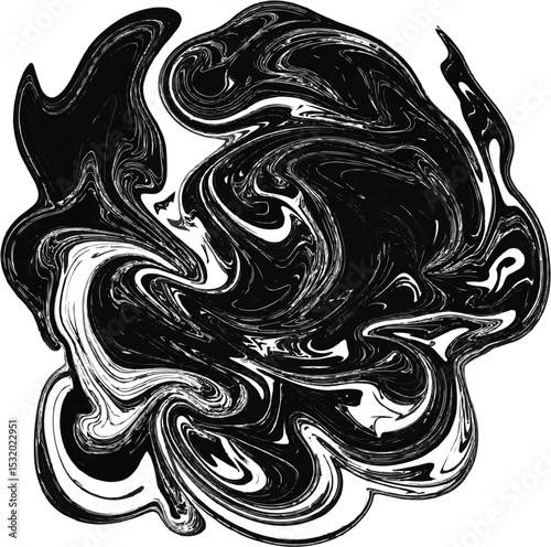 Abstract swirling pattern with dark tones and subtle reflective highlights on transparent background