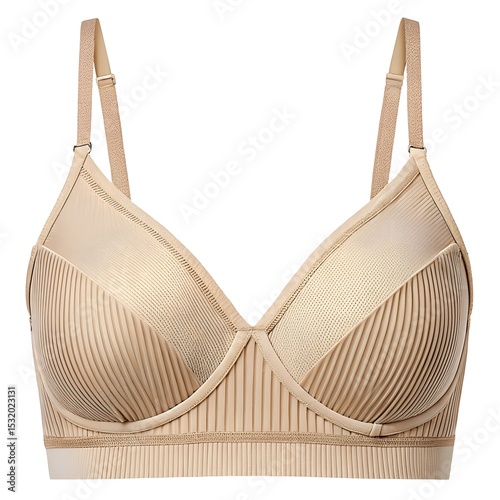 Wallpaper Mural "Beige satin and mesh bra with striped texture and adjustable straps."

 Torontodigital.ca
