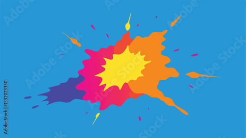 Vibrant abstract burst design with vivid colors and transparent effect for creative projects