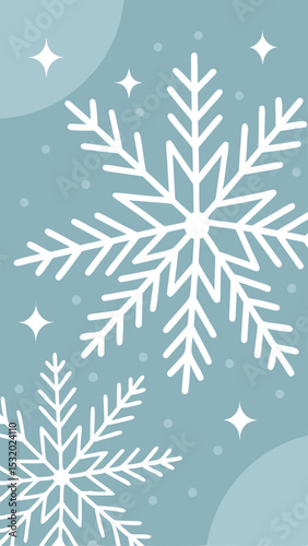 Winter snowflake design on blue background perfect for christmas season decorations
