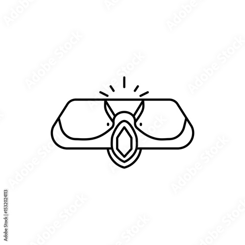 Glowing cloak clasp with embedded gem