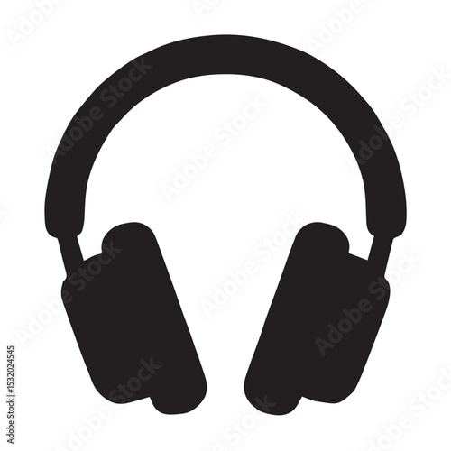 Black silhouette of over ear headphones icon