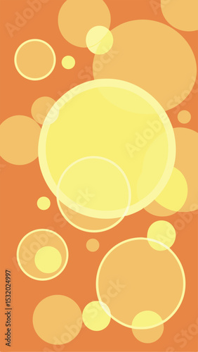 Abstract background of yellow and orange circles with subtle transparency for design projects