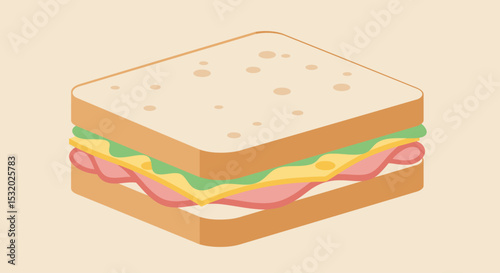 Creative flat design of classic sandwich, vector format