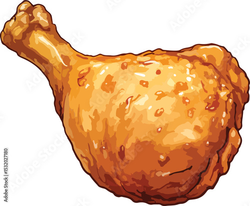chicken leg on white background