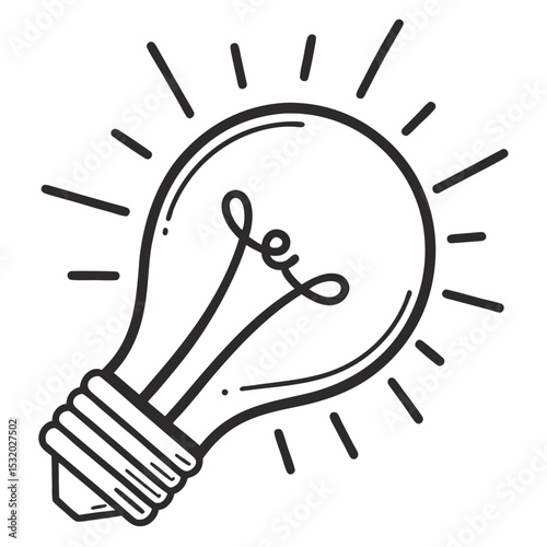 Here's a concise description combining your terms:

A hand-drawn light bulb icon illuminates the concept of time and business deadlines on a clock face