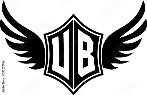 UB logo emblem with winged and shield template