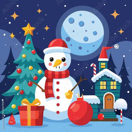 Joyful Christmas Dog Illustration Festive Canine Design