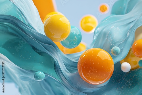 Floating Colorful Spheres and Soft Air Bubbles