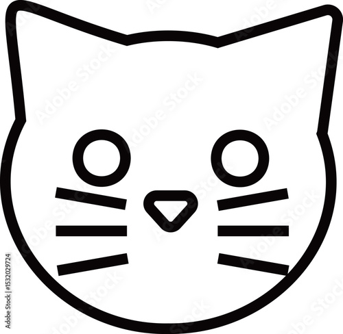 Cat  icon con isolated on white background
