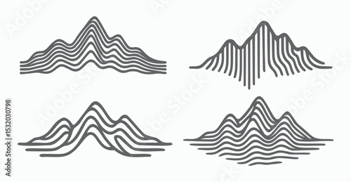 Abstract waveform Mountain Range Illustration