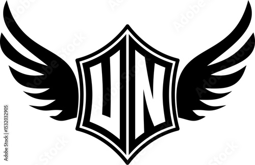 UN logo emblem with winged and shield template