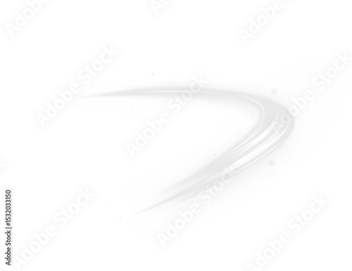 Streak, white, curve, light, rotation effects form a glowing swirl of energy. This PNG Overlay adds futuristic motion. PNG format with transparent background for dynamic designs.