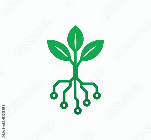 Agri tech Innovation Plant and Circuitry Logo