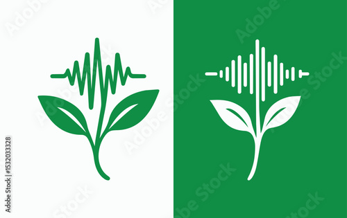 Eco-friendly plant logo , sound and plant logo