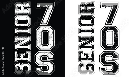 Senior 1980s, 80s, 70s, 1975 graduate t-shirt design, high school or college graduate event or party t-shirt Design, Graduation T-Shirt Design.