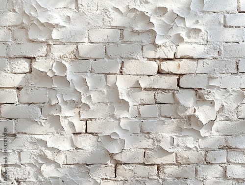 White washed brick wall background with subtle texture and slight imperfections, bright and clean aesthetic, perfect for modern interiors, trendy backdrops, minimalist decor and lifestyle concepts.