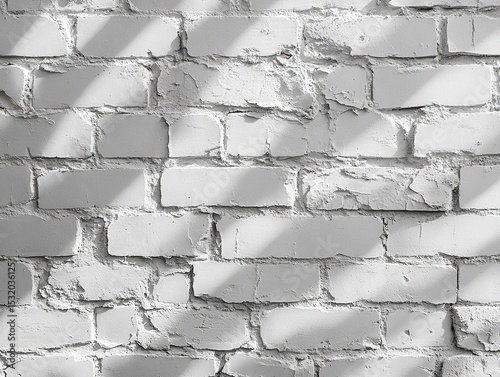 White washed brick wall background with subtle texture and slight imperfections, bright and clean aesthetic, perfect for modern interiors, trendy backdrops, minimalist decor and lifestyle concepts.